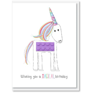 Lego Unicorn Birthday Card