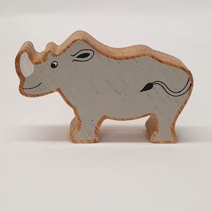Wooden Grey Rhino