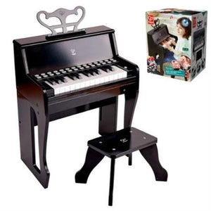 HAPE Learn with lights  Black Piano with Stool