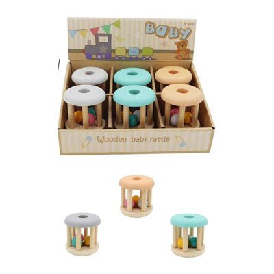 Wooden coloured rattle