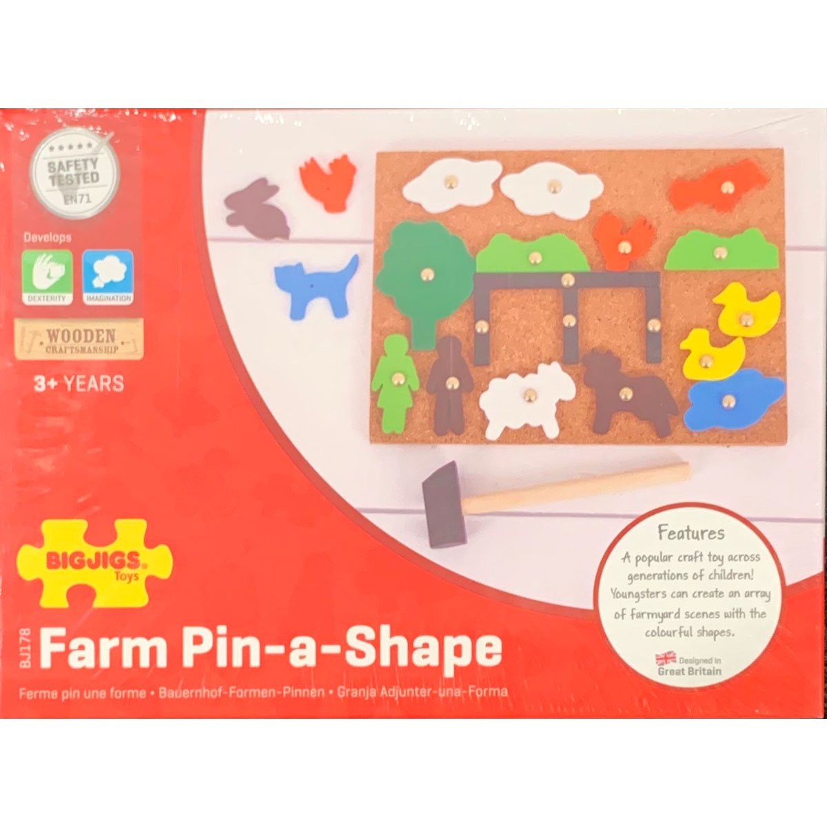 Bigjigs Farm Pin-A-Shape