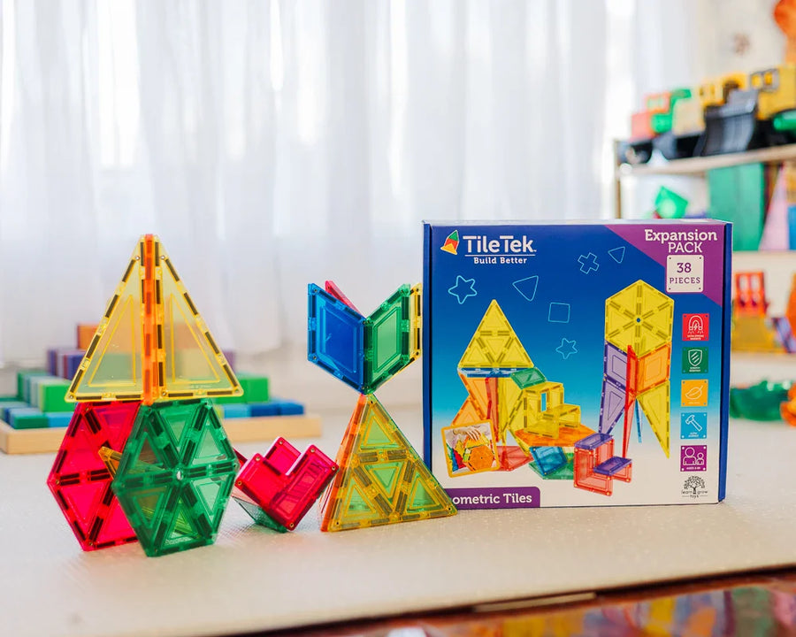 Magnetic Tiles 38 Piece Geometric Tiles Set