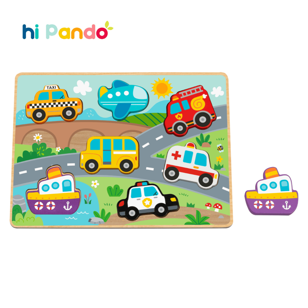 Chunky Wooden Puzzle Transport  hi Pando