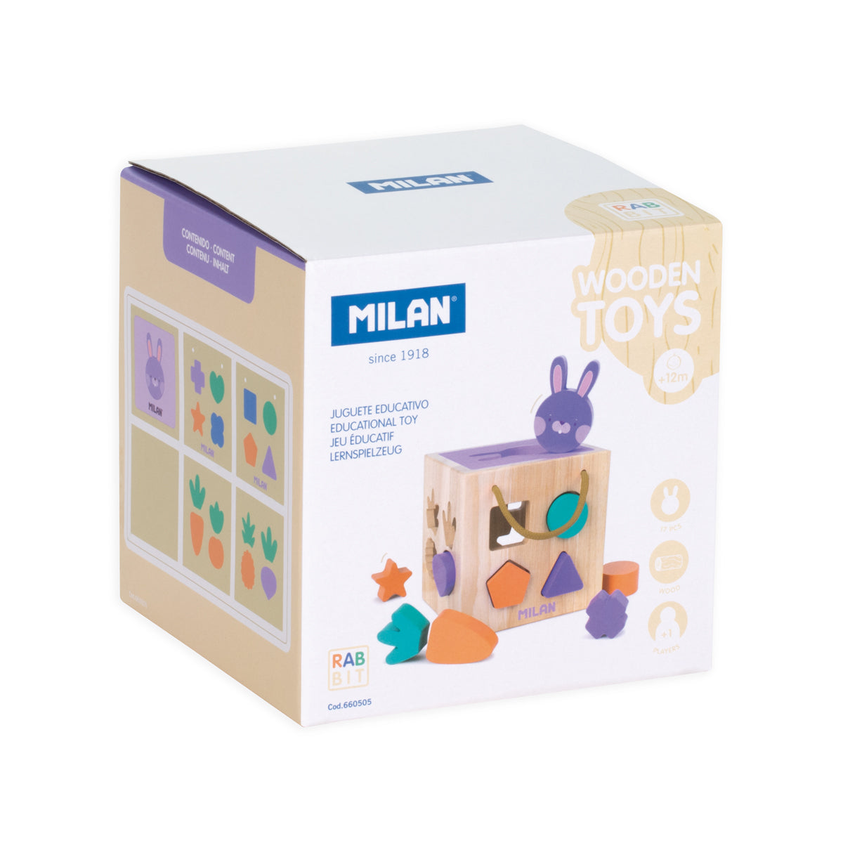 Milan Wooden EducationalToy Rabbit Cube