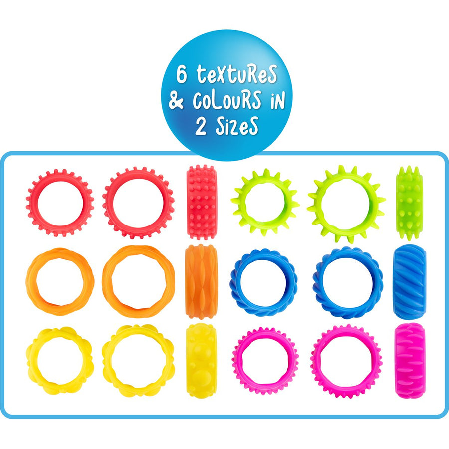 Textured Fidget Rings set of 12 Sensory Sprout