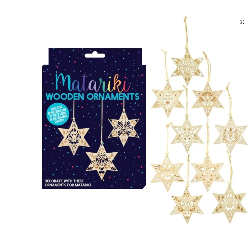 Matrariki Wooden Star Ornaments