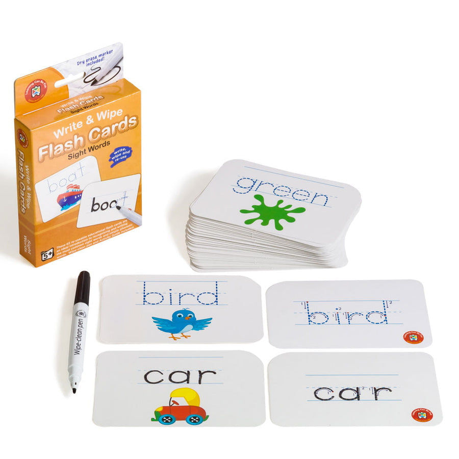 LCBF Write and Wipe Flashcards Sight Words with Marker