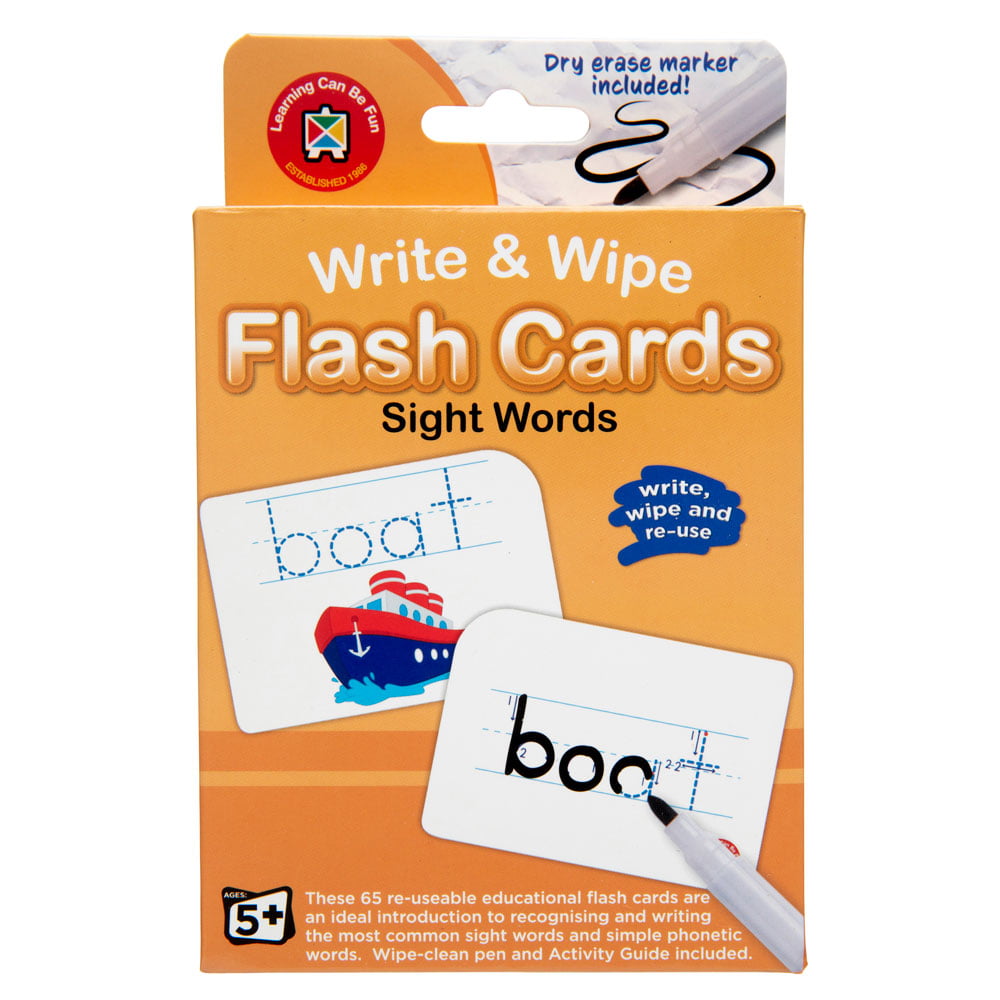 LCBF Write and Wipe Flashcards Sight Words with Marker