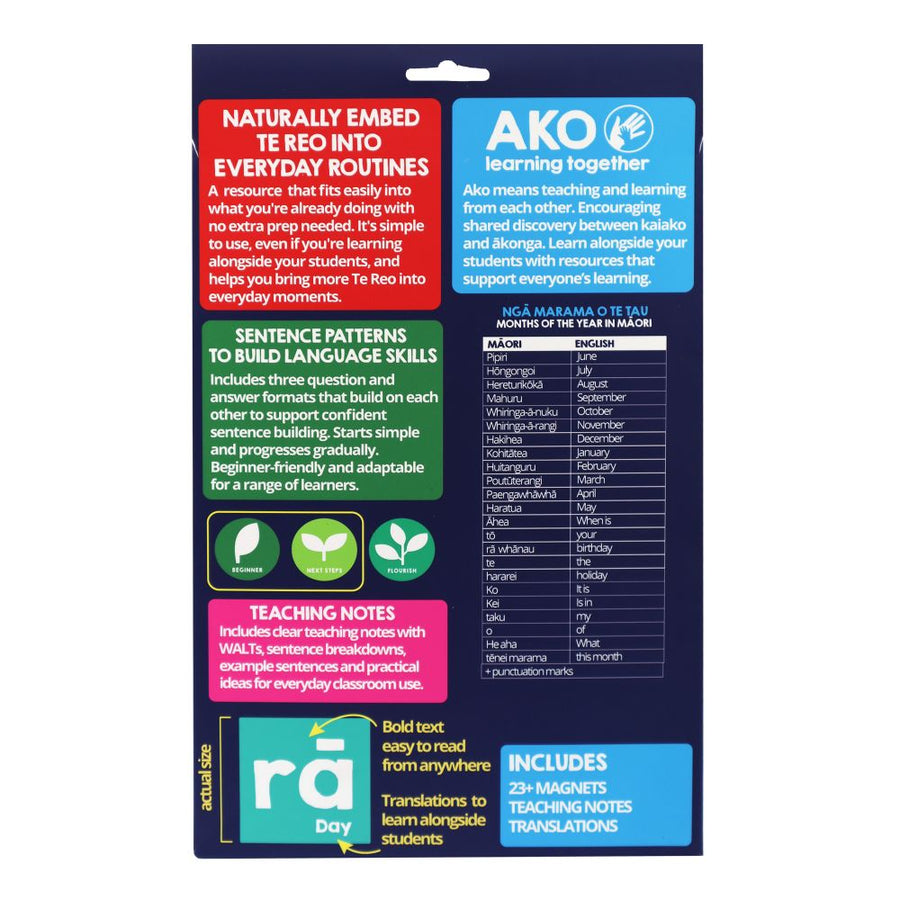 Magnetic Months in Te Reo Large