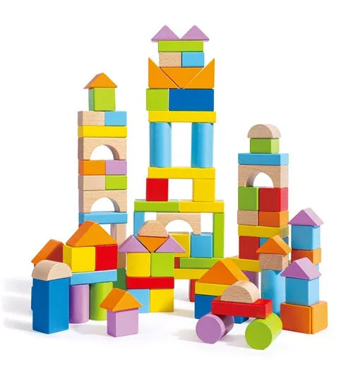 Hape 101 Beech Blocks Wooden with Shape Sorter Lid