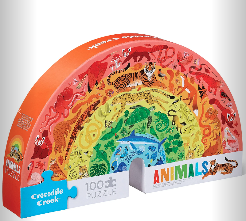 Rainbow Animals Shaped Puzzle 100 pieces Crocodile Creek