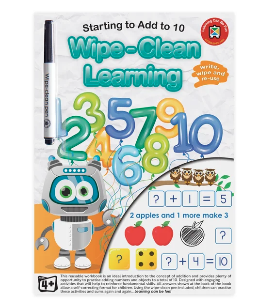 LCBF Wipe Clean Learning Book Starting to Add to 10 with Marker