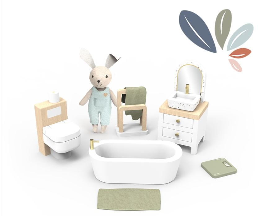 Doll House Bathroom + 1 Character Speedy Monkey