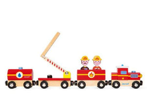 Story Firefighter Train Wooden Janod