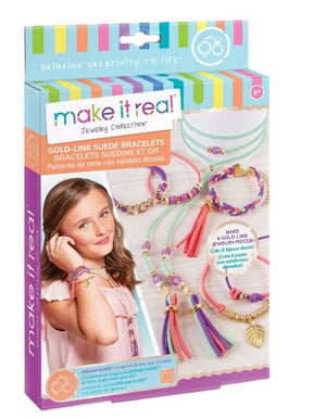 Make It Real Suede Bracelets Gold Link