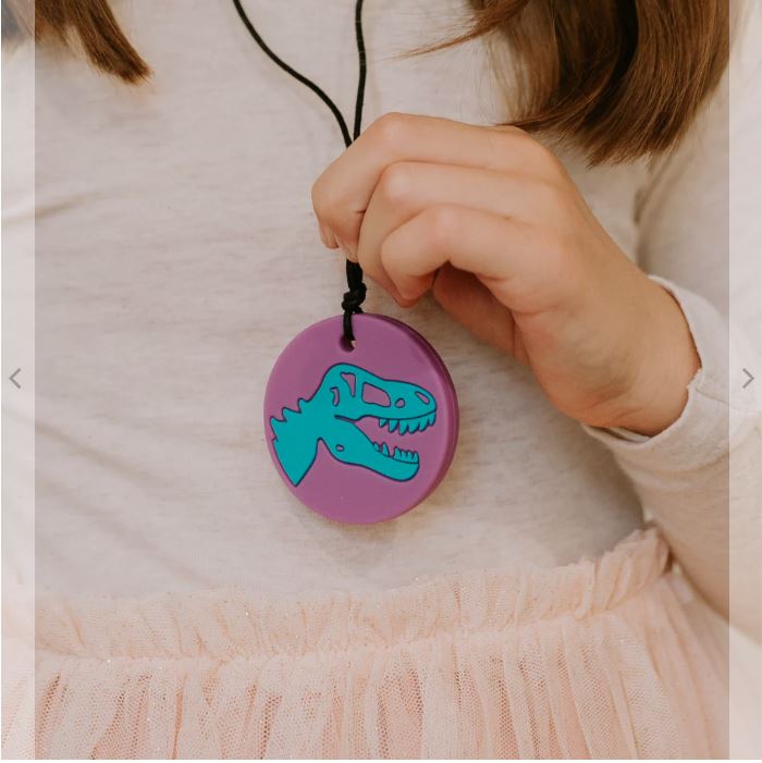 Dino Silicone Pendant purple