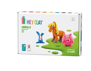 Hey Clay Animals 6 Cans Pig Horse Rabbit