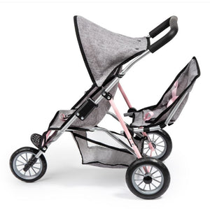 Dolls Twin 3 Wheel Buggy Seedling