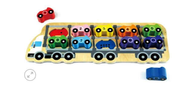 1-10 Car Puzzle Wooden