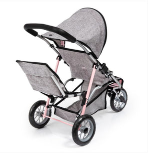 Dolls Twin 3 Wheel Buggy Seedling