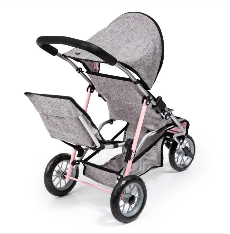 Dolls Twin 3 Wheel Buggy Seedling