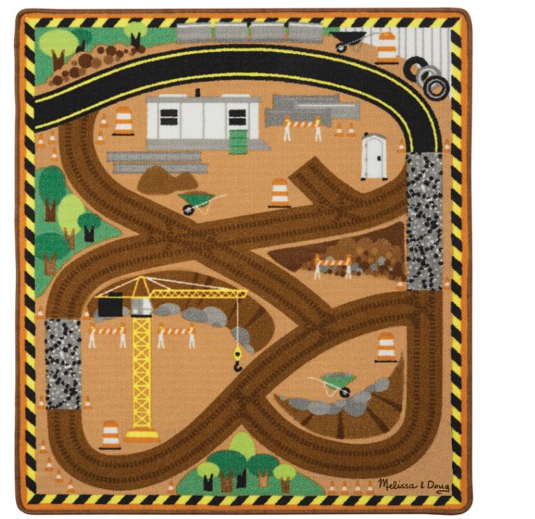 Round Construction Site Truck Rug - PAUA
