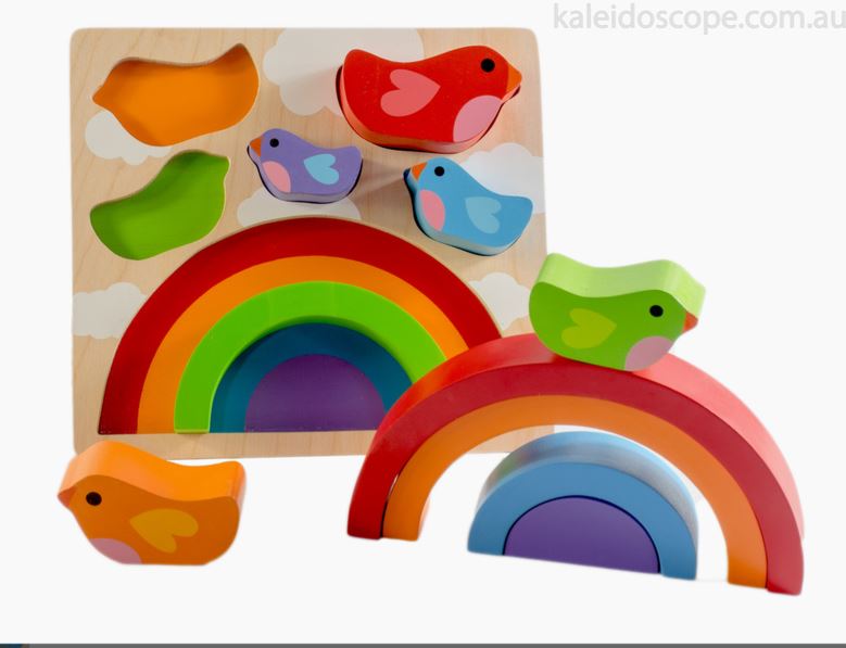 Bird And Rainbow Puzzle Wooden