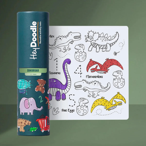 Hey Doodle Silicone Colouring Mat Dinosaur - PAUA