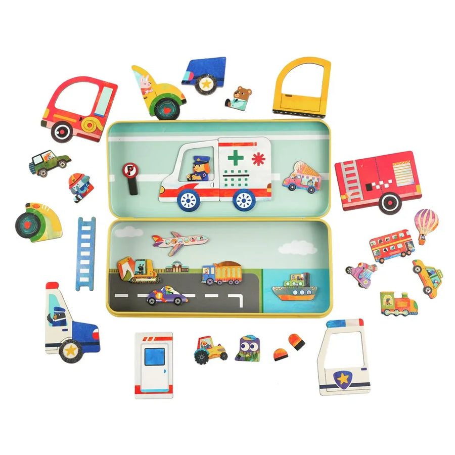 Travel Magnetic Tin Vehicles