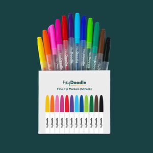 Hey Doodle 12 Fine Tip Markers