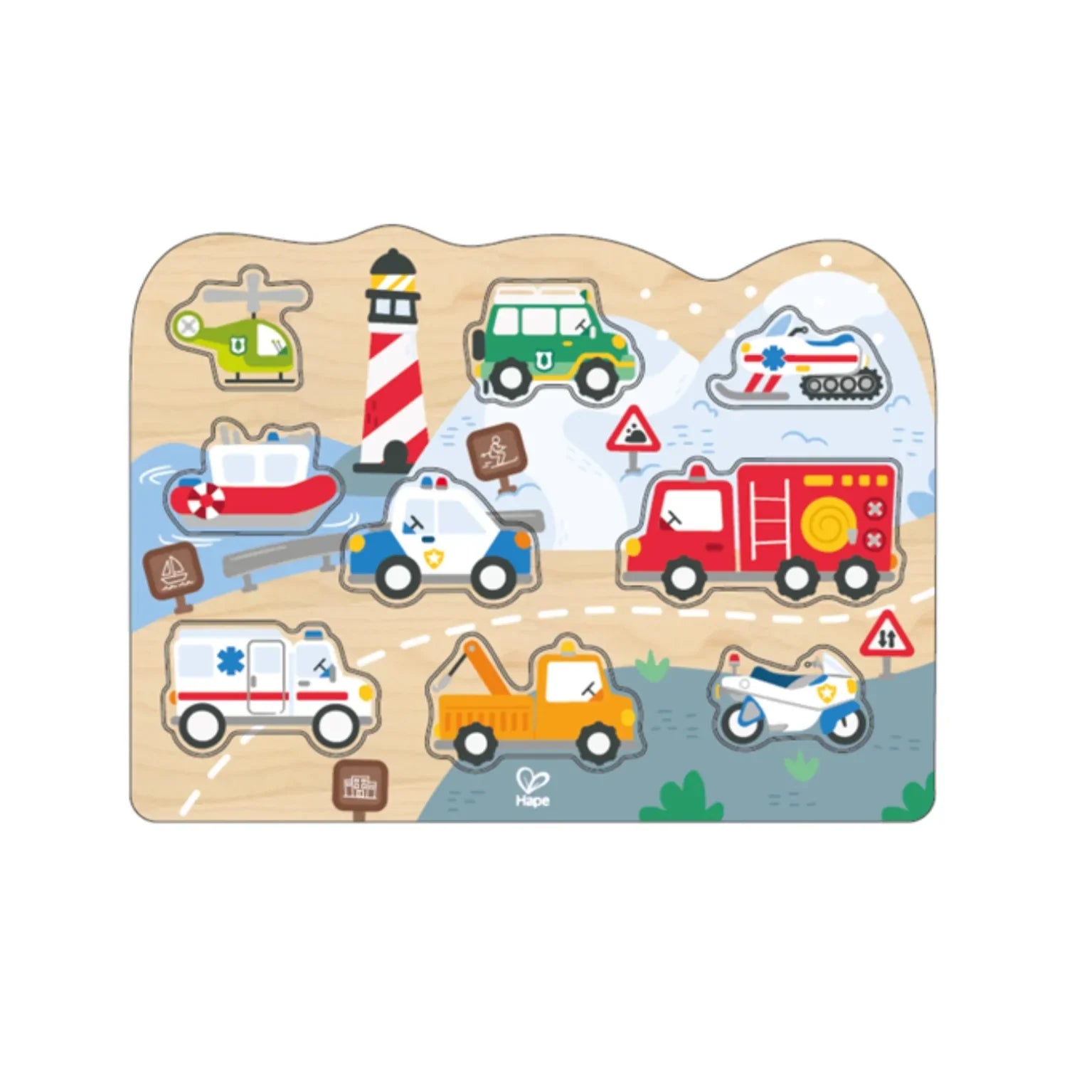 Hape Peg Puzzle Emergency Vehicles