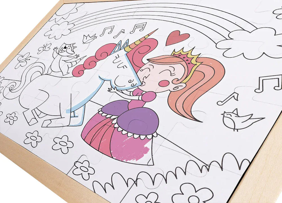Unicorn and Friends Double Sided Puzzle Hape