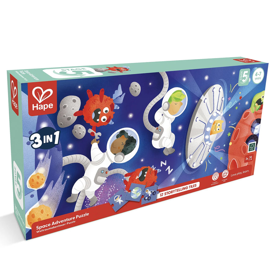 Hape Space Adventure 3 in 1 Puzzle and Storytelling