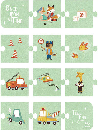 Hape Rescue Vehicles 4 in 1 Puzzle & Storytelling