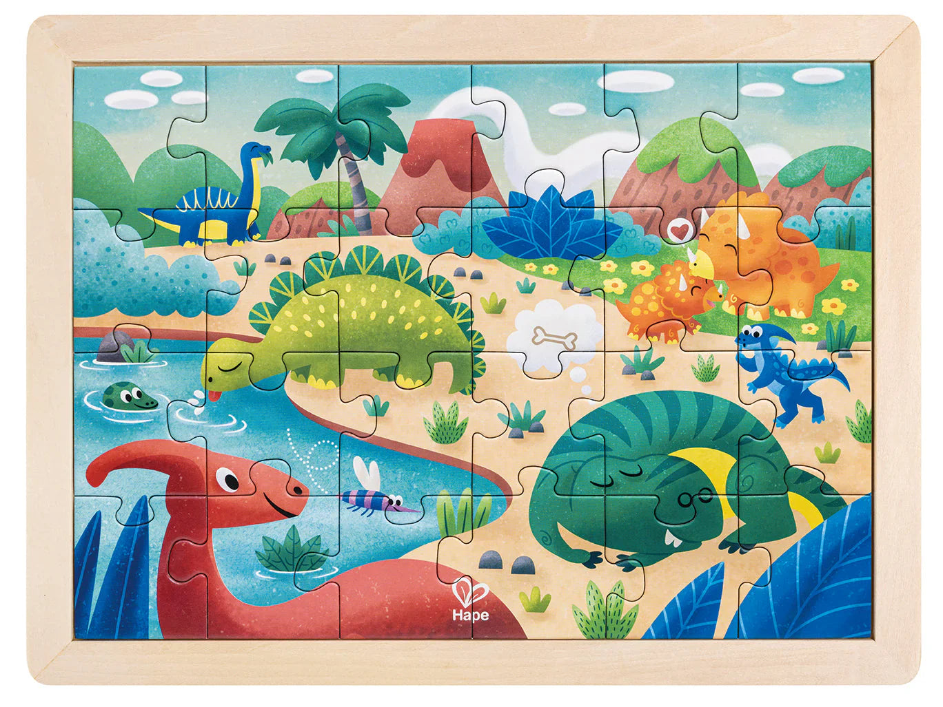 Dinosaurs Double Sided Puzzle 24 pce Hape