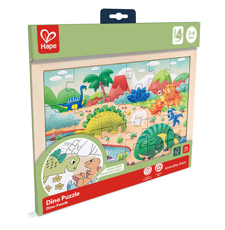 Dinosaurs Double Sided Puzzle 24 pce Hape