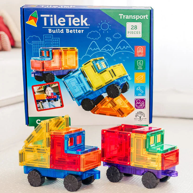 Magnetic Tiles 28 Piece Car Set