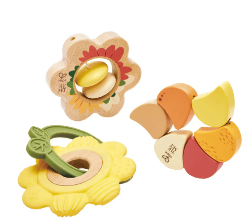 Hape The Met Artful Flowers Rattle Trio