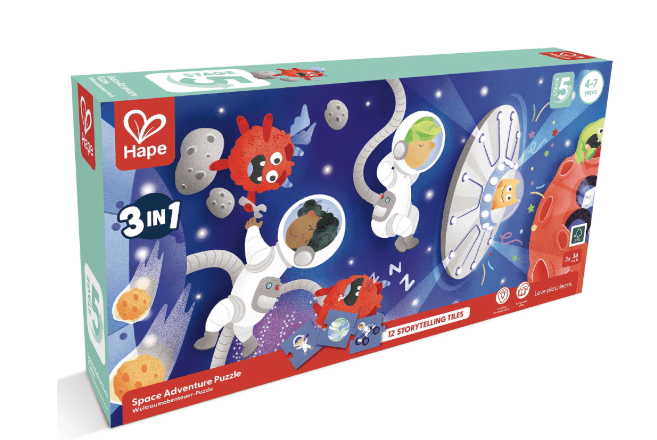 Hape Space Adventure 3 in 1 Puzzle and Storytelling