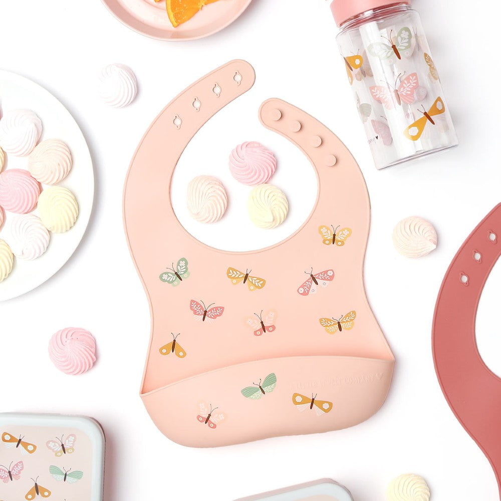 Silicone Bibs:  2 pack Butterflies