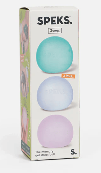Gump Memory Stress Balls Cool Set of 3 Sea Glass Dew Mist Speks