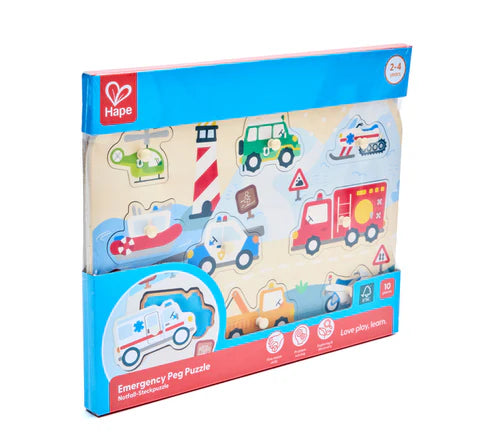 Hape Peg Puzzle Emergency Vehicles