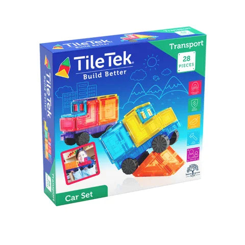 Magnetic Tiles 28 Piece Car Set