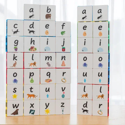Magnetic Tile Topper Alphabet Lowercase 40 piece