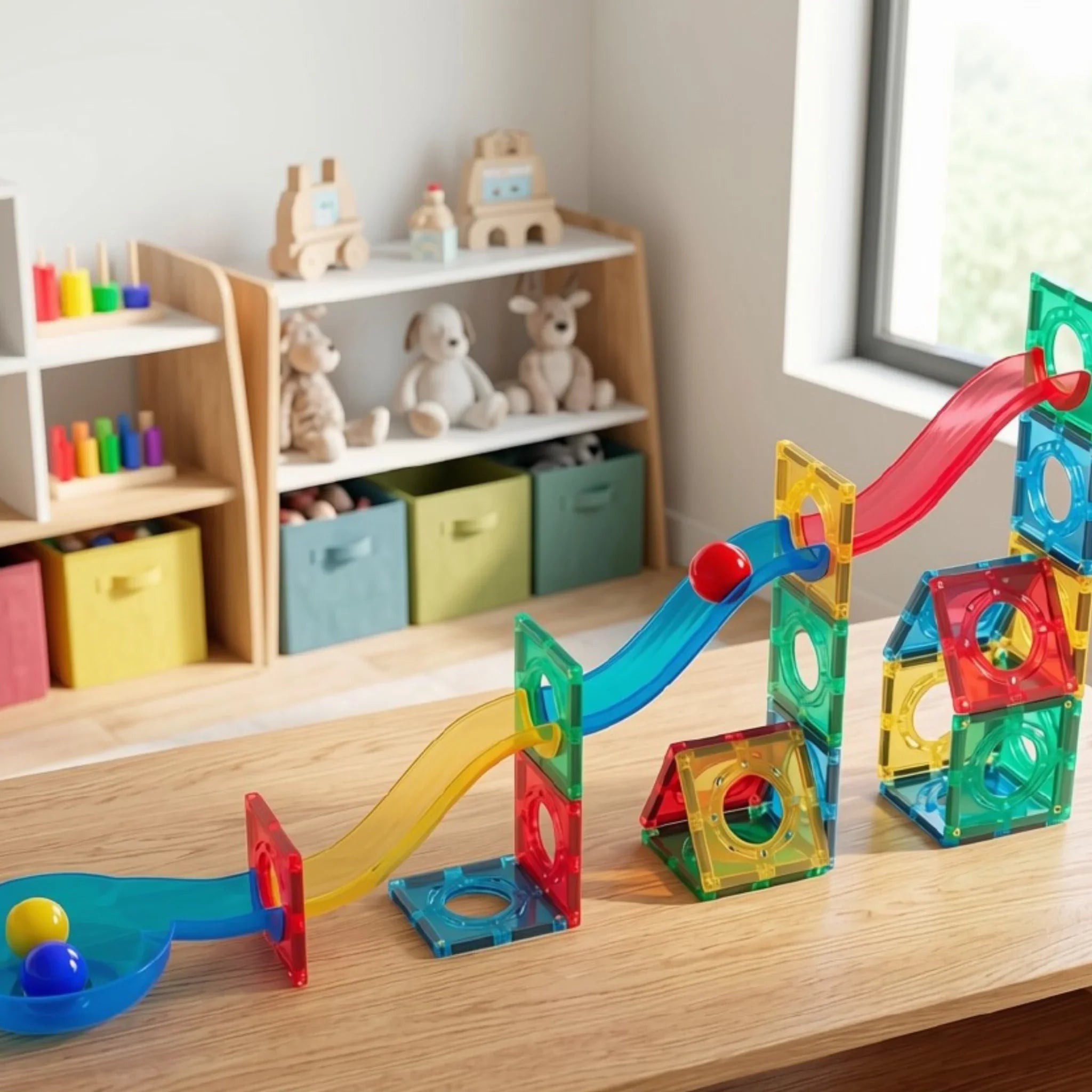 Magnetic Tile 95 Piece Ball Run Set