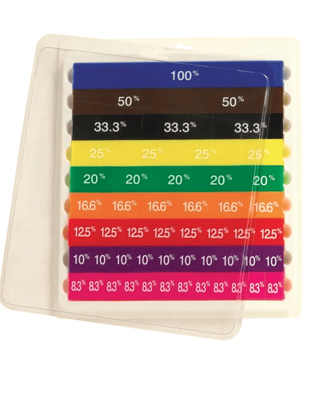 LCBF Fraction Tiles 51 Pieces Assorted