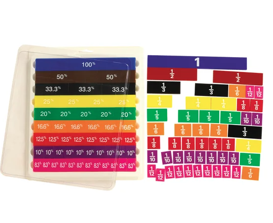 LCBF Fraction Tiles 51 Pieces Assorted