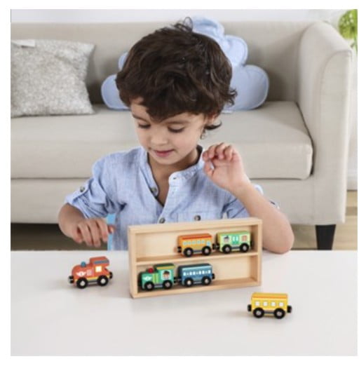 Train Set of 6 Magnetic Wooden  Hi Pando