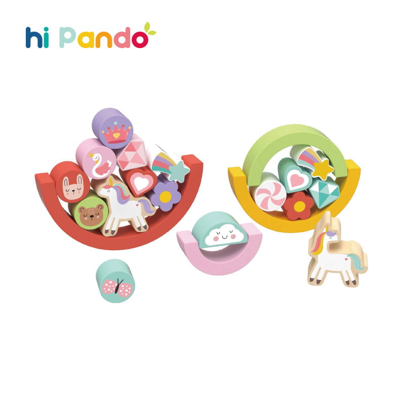 Unicorn Balance Stacker Wooden hi Pando