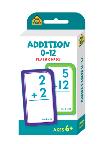 Addition 0-12 Flash Cards